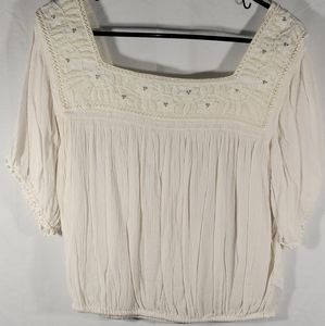 American Eagle Outfitters women's cream top size large